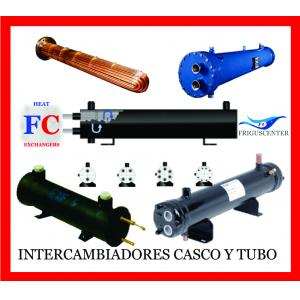 ::: INTERCAMBIADOR DE CALOR CASCO Y TUBO 2 TONELADAS R22, R410, R134, R404, R407, R507, UN CIRCUITO,